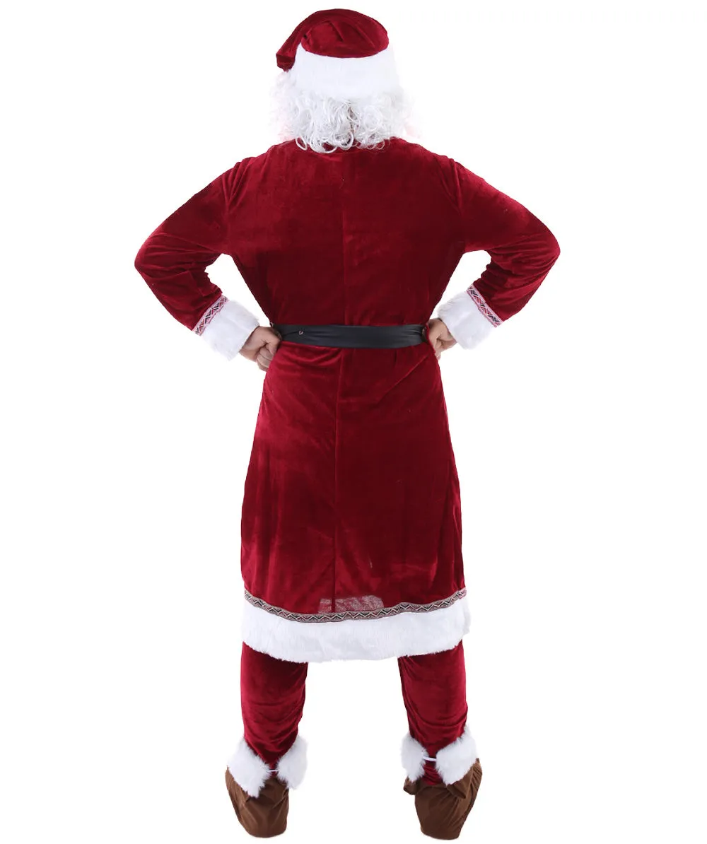 Adult Men's Deluxe Classic Santa Claus Suit Costume | Multi Christmas