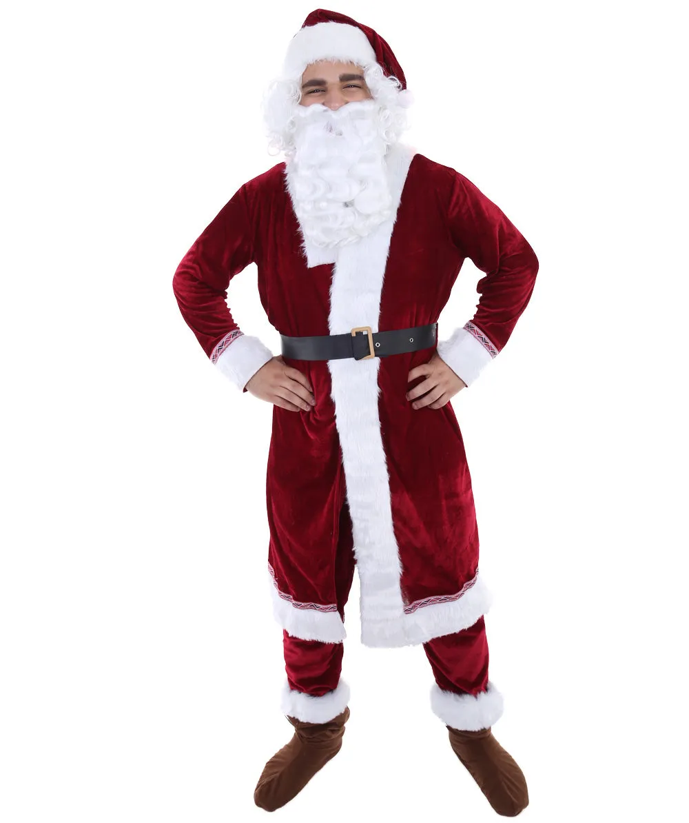 Adult Men's Deluxe Classic Santa Claus Suit Costume | Multi Christmas