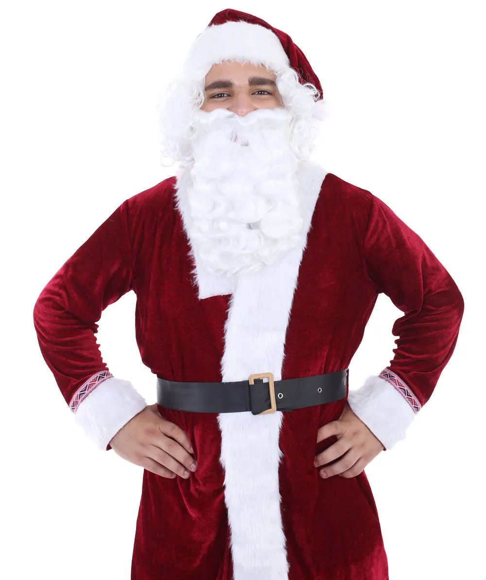 Adult Men's Deluxe Classic Santa Claus Suit Costume | Multi Christmas