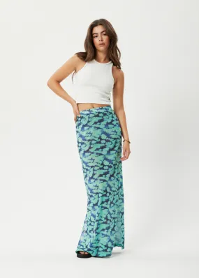 AFENDS Womens Liquid - Sheer Maxi Skirt - Jade Floral