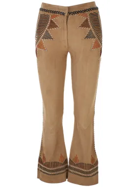 Alberta Ferretti Embroidered Flared Pants