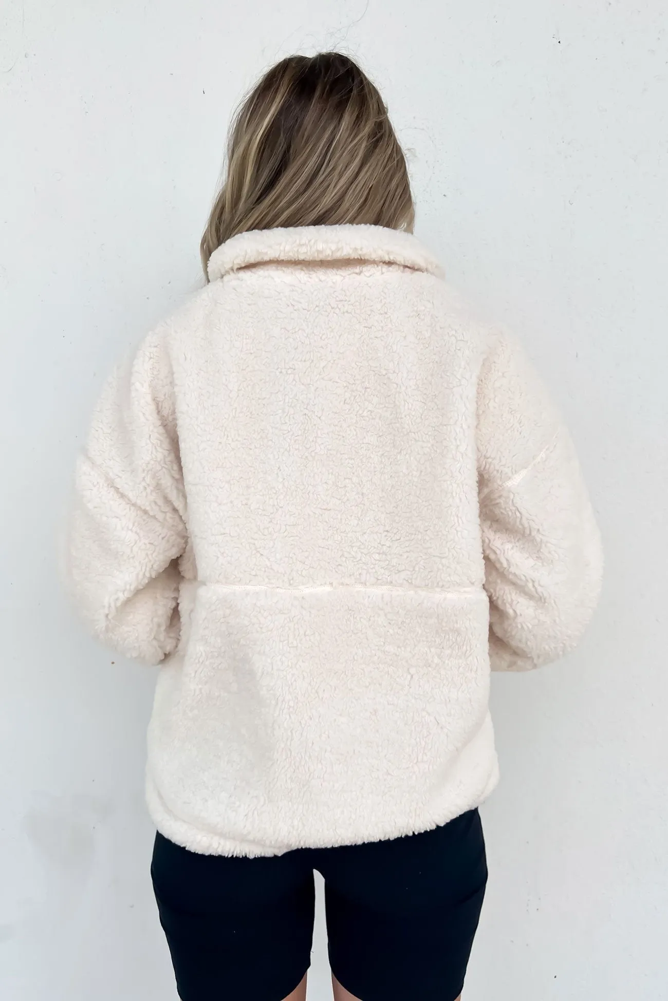 Amara Quarter Zip Teddy Vintage White