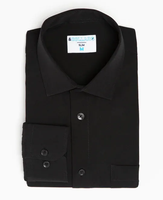 &Collar Black Shirt