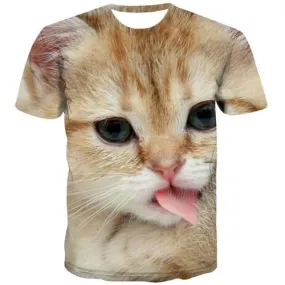 Animal T shirts Men Cat Shirt Print Lovely T-shirts Graphic Street Tshirts Casual Harajuku Tshirts Cool Short Sleeve Hip hop