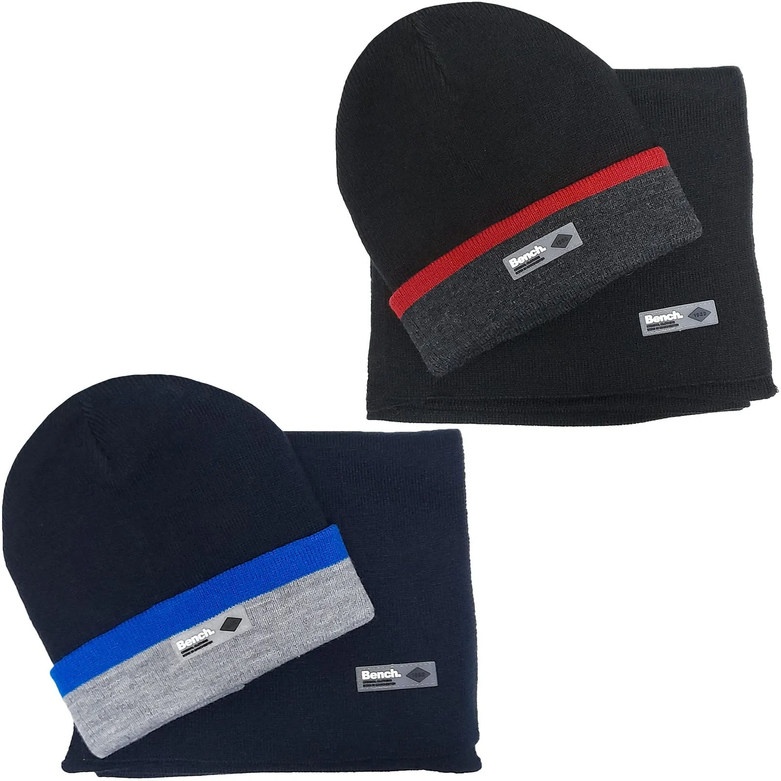 Bench Mens Amino Knitted Beanie Hat & Scarf Gift Box Set