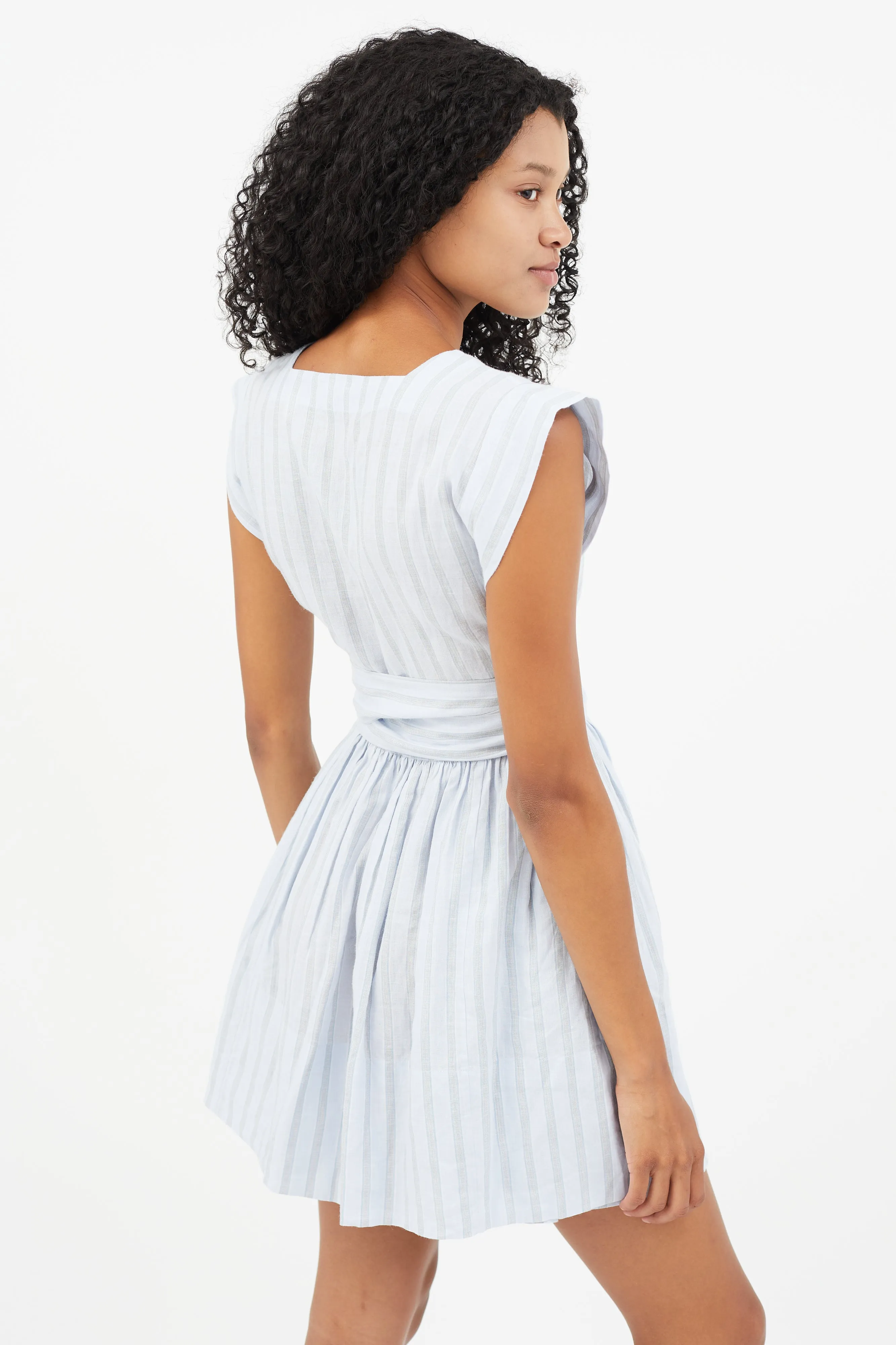 Blue Stripe Wrap Dress