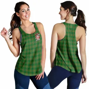 Boran Irish Clan Tartan Women's Racerback Tanks with Coat of Arms