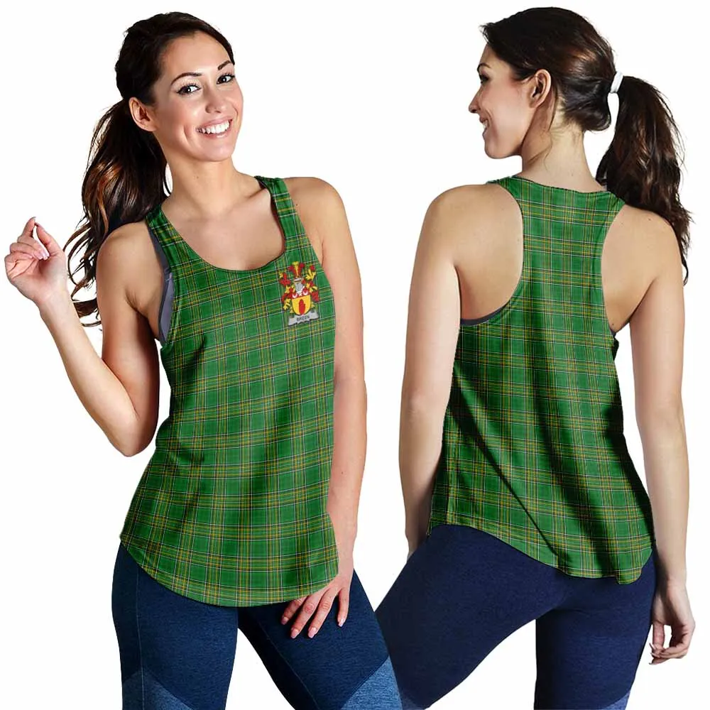 Breen Irish Clan Tartan Women's Racerback Tanks with Coat of Arms