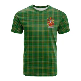 Brien Irish Clan Tartan Cotton T-shirt with Coat of Arms