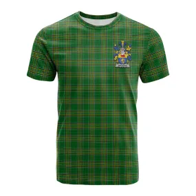 Brosnan Irish Clan Tartan Cotton T-shirt with Coat of Arms