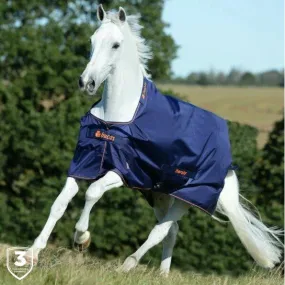 Bucas Therapy Turnout Rug Light - Horse - Navy/Orange