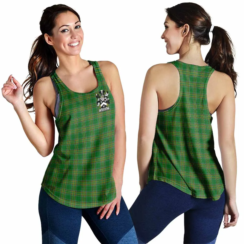 Bulkeley Irish Clan Tartan Women's Racerback Tanks with Coat of Arms