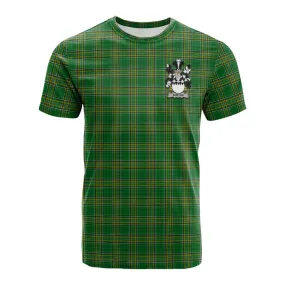 Burton Irish Clan Tartan Cotton T-shirt with Coat of Arms