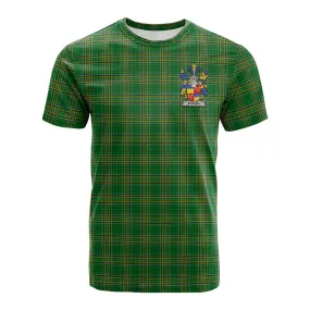 Butler Irish Clan Tartan Cotton T-shirt with Coat of Arms