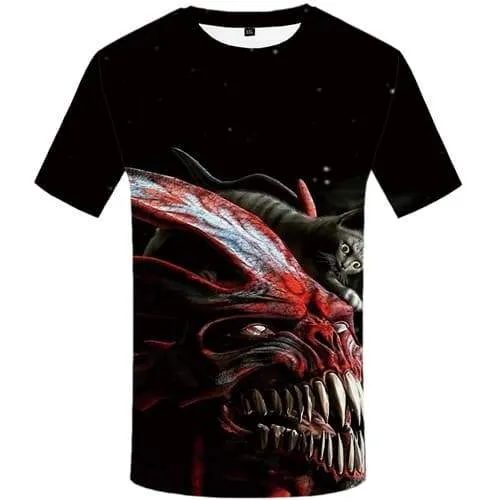 Cat T-shirt Men Skull T-shirts 3d Galaxy Space Tshirts Novelty Animal Tshirt Anime War T shirts Funny Short Sleeve Hip hop