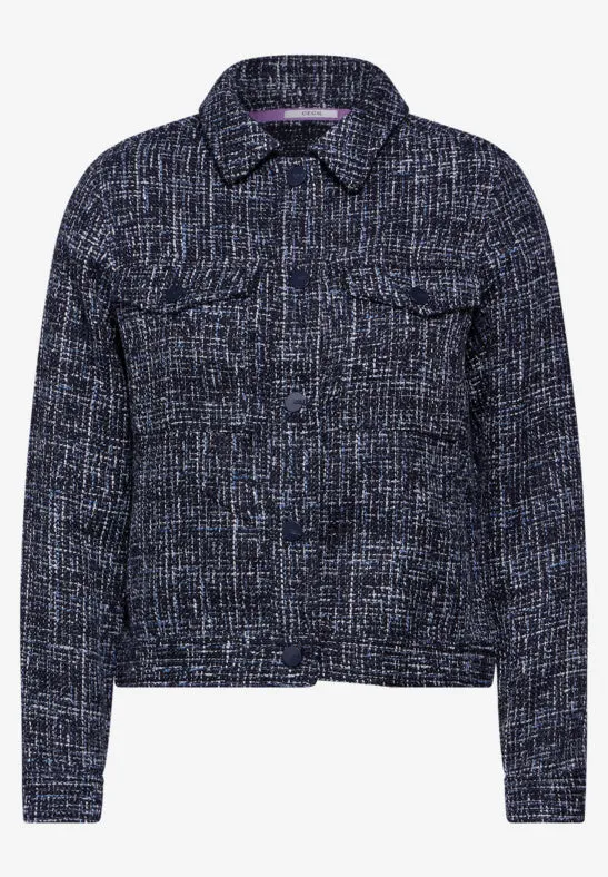 Cecil Boucle Short Jacket in navy mix 212237