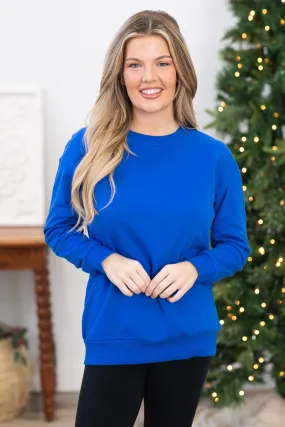 Cobalt Terry Knit Top