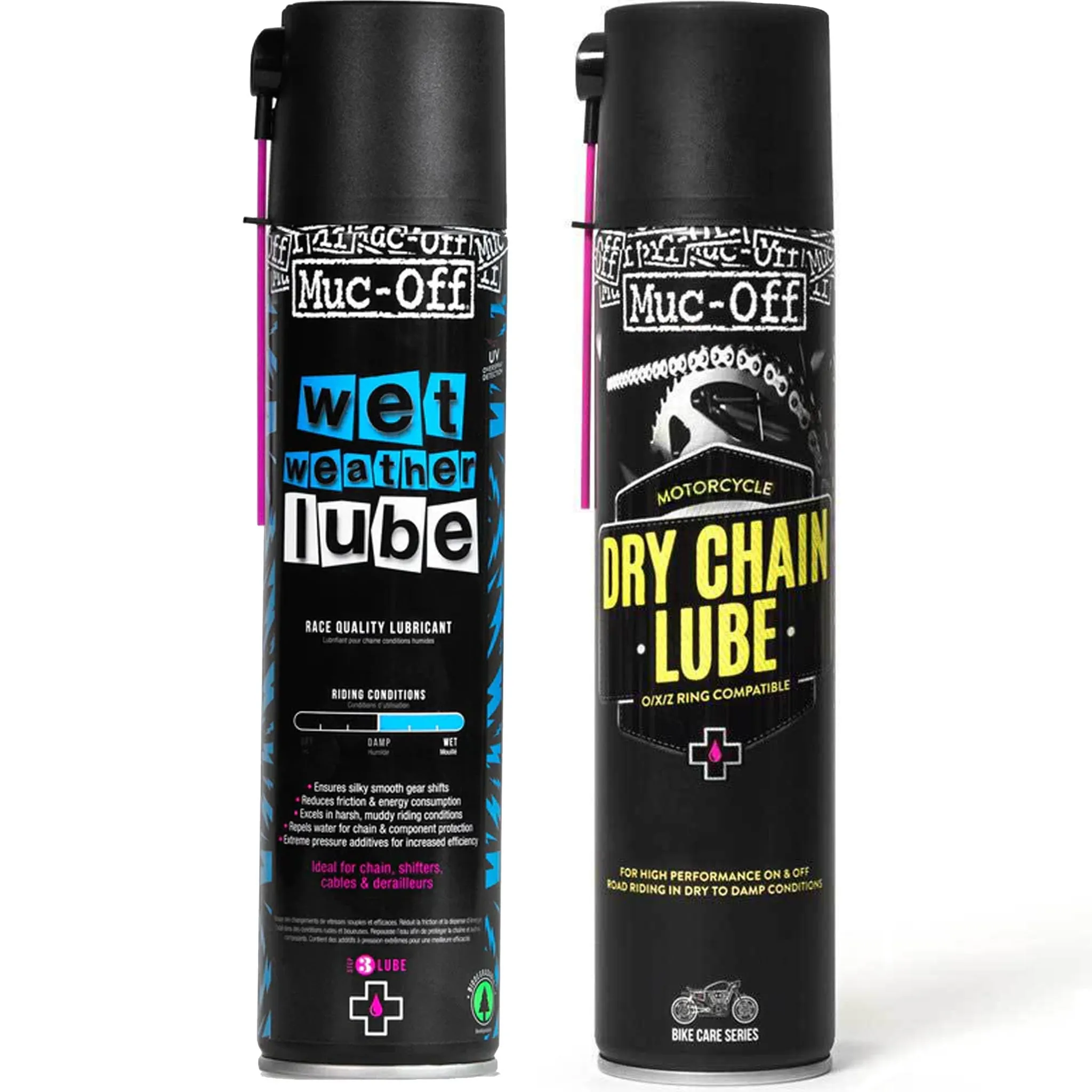 *Combo Pack* Muc-Off Dry Chain Lube (400ml)   Wet Weather Lube (400ml)