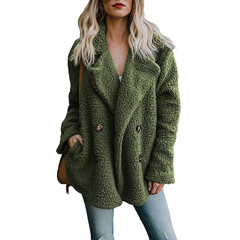 Cozy Fall Button Teddy Jacket  COLORS