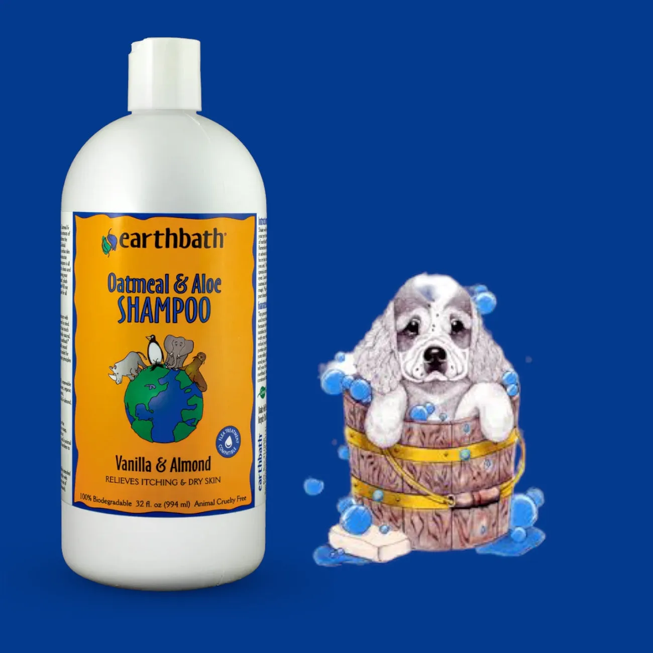 Dog Shampoo Earthbath Oatmeal & Aloe - Vanilla & Almond Itch Relief