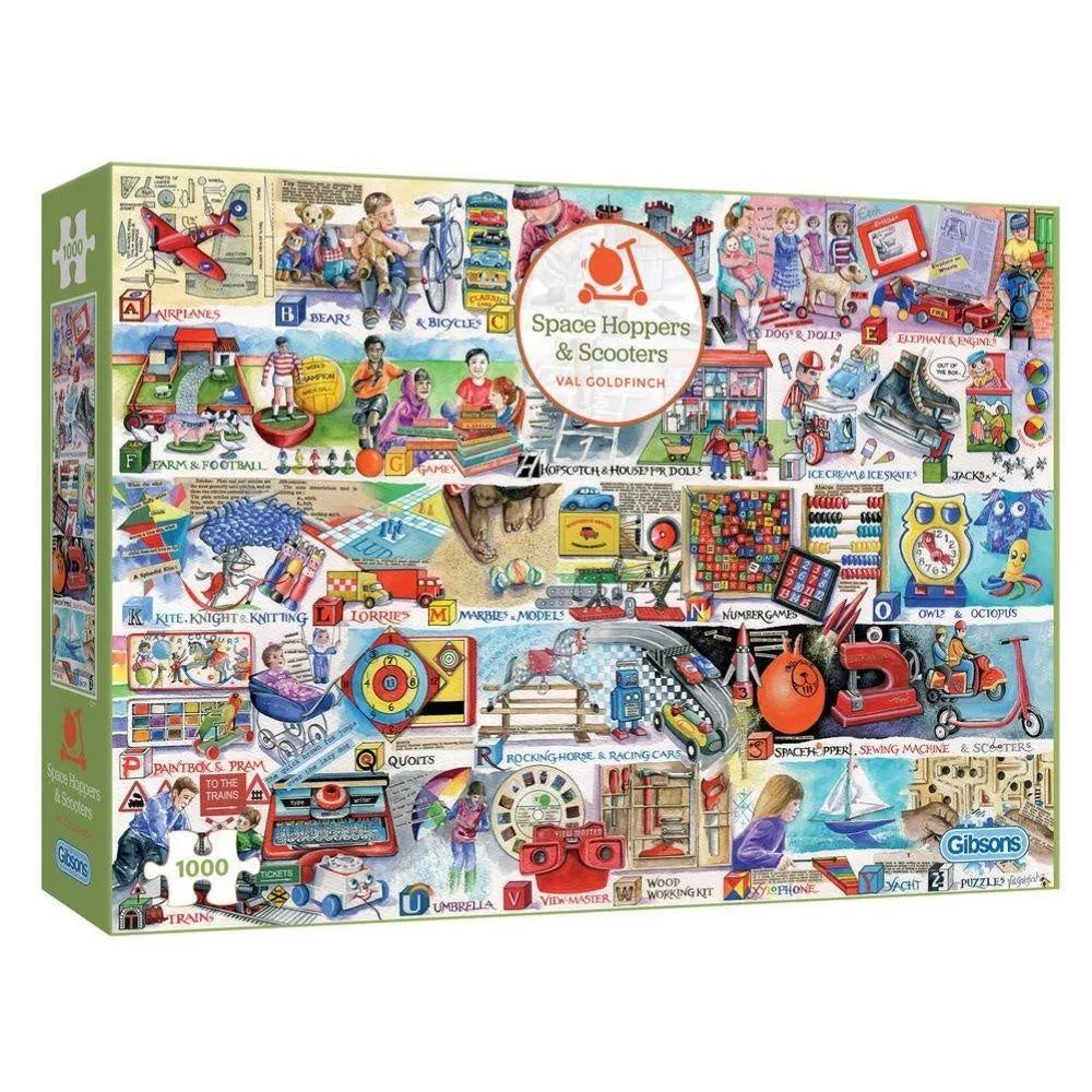 Gibsons 1000 Piece Jigsaw Puzzle - Space Hoppers & Scooters