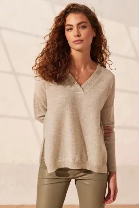 Gray Pure Cashmere Isabella Women's Tunic Sweater