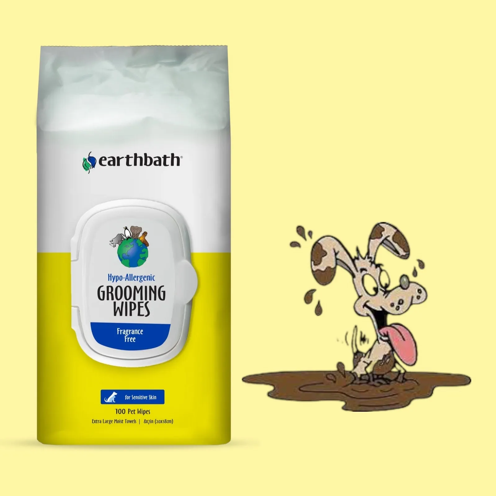 Grooming Wipes Hypo Allergenic for Dogs - Earthbath