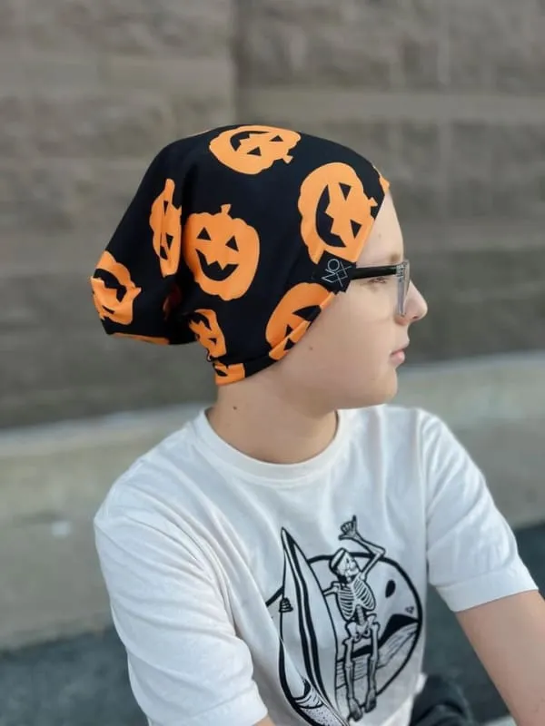 Halloween Pumpkins | Jersey Knit Beanie (*Imperfect Fabric)