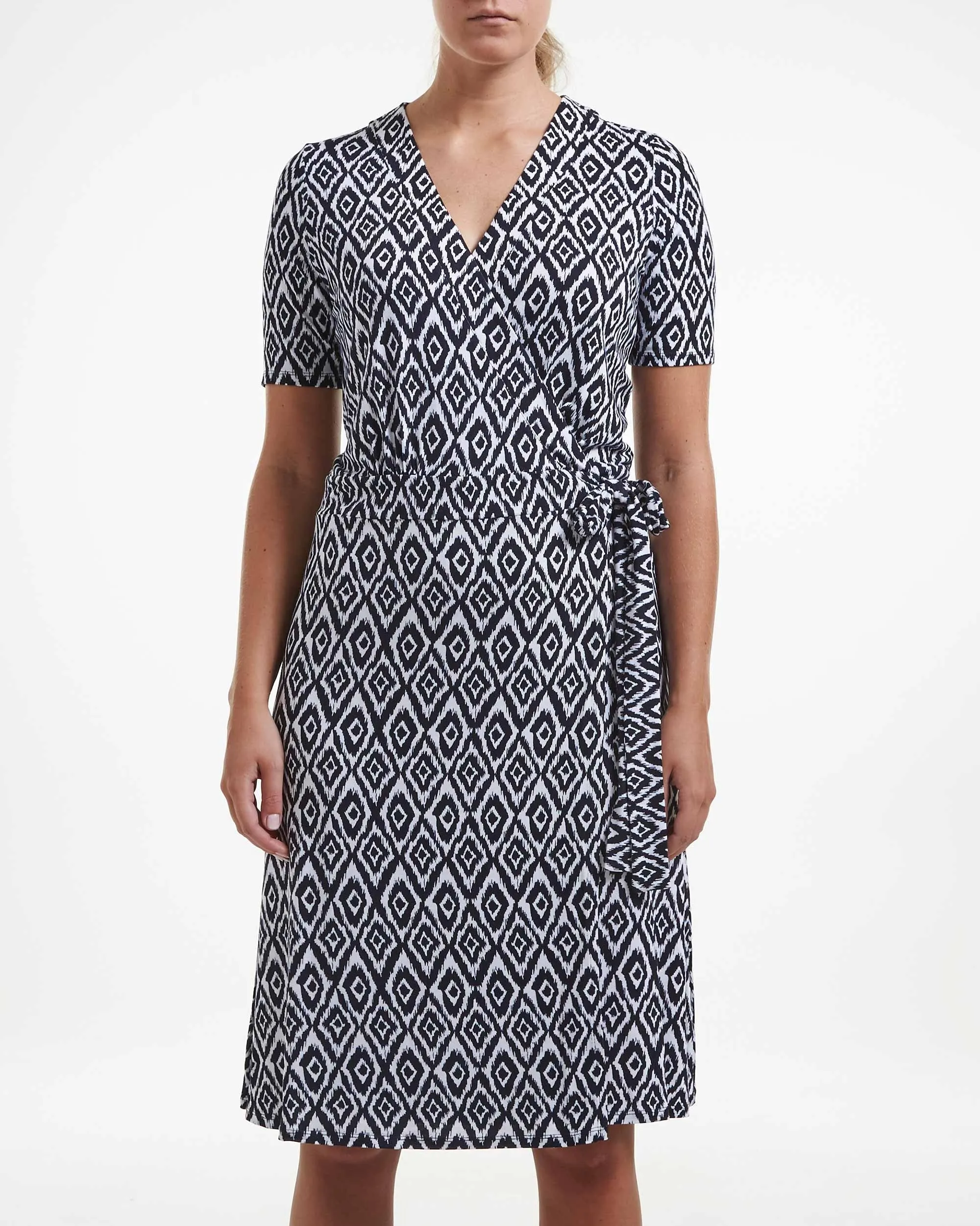 Holebrook Womens Bianca Wrap Dress White/ Navy