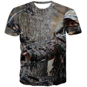 Hunting T shirts Men Jungle T-shirts 3d Deer Shirt Print Shooter Tshirts Cool Camouflage Tshirts Novelty