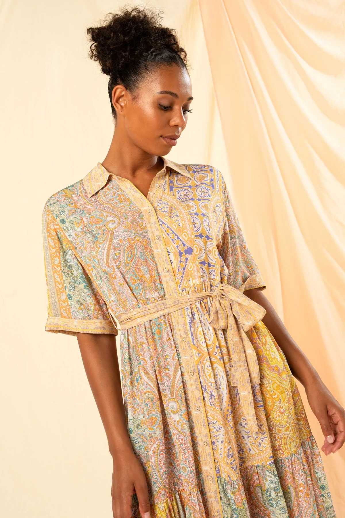 Imogen Tiered Maxi Shirt Dress