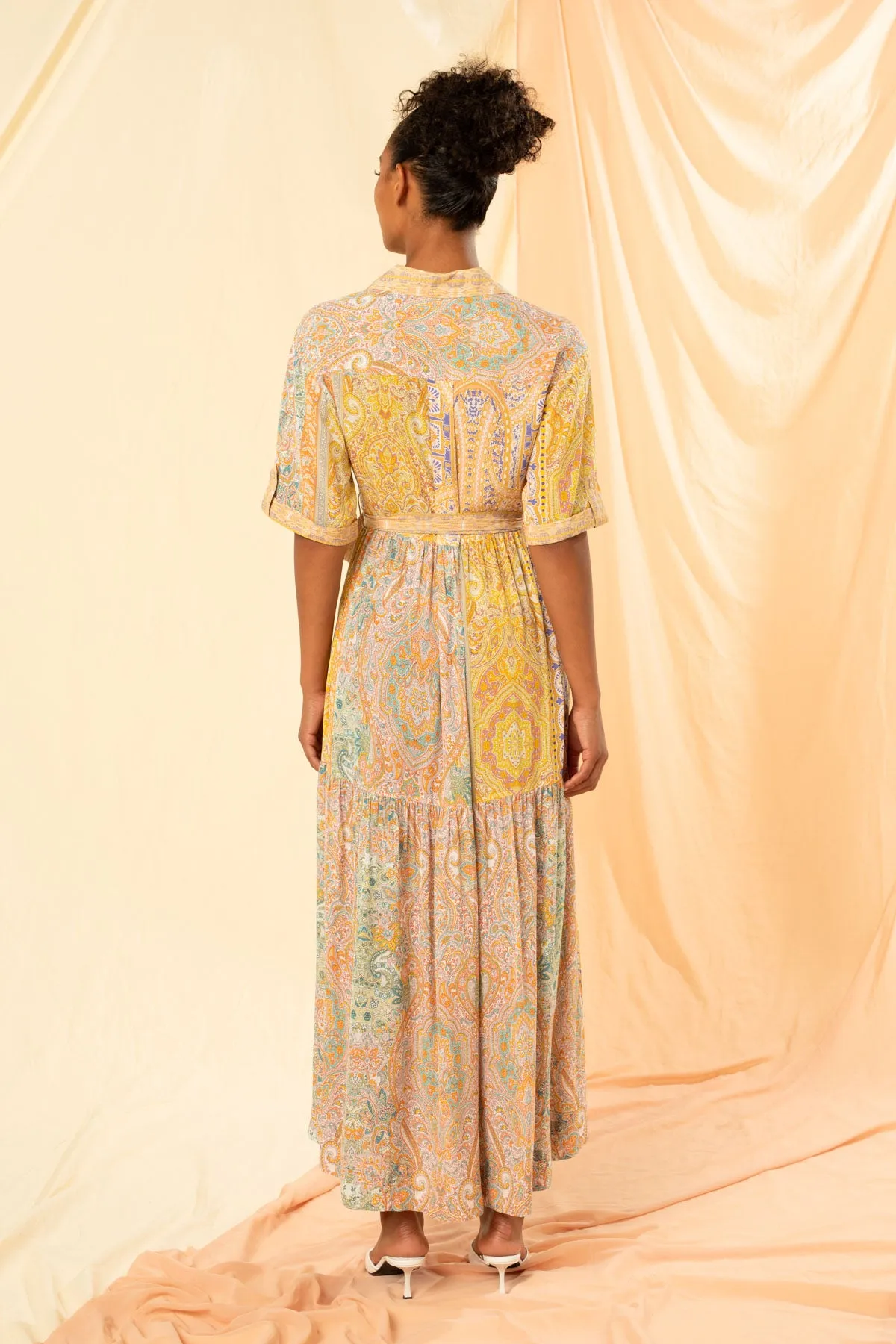 Imogen Tiered Maxi Shirt Dress