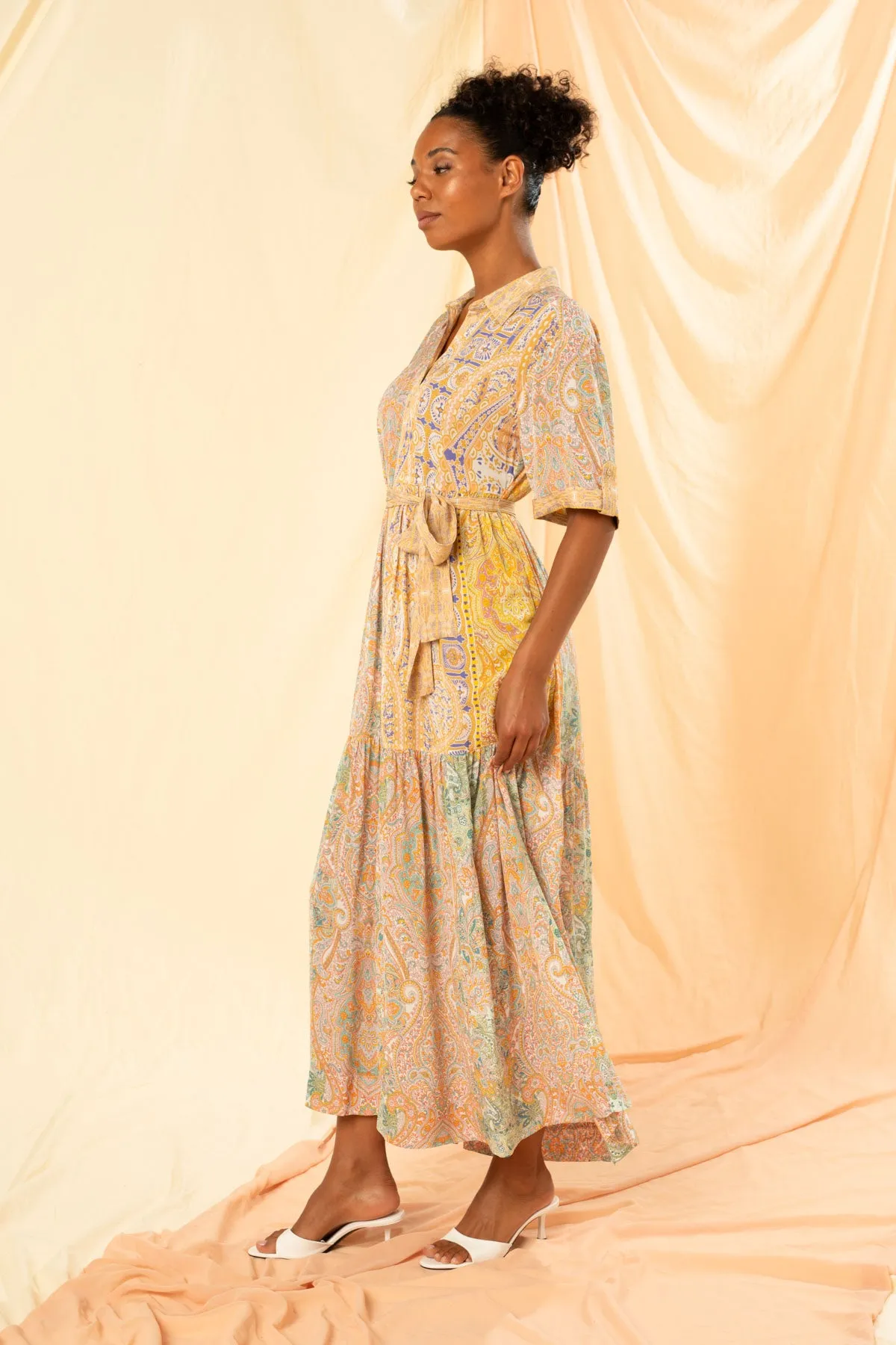 Imogen Tiered Maxi Shirt Dress