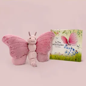 Jellycat Beatrice Butterfly Soft Toy and Wild Garden Book Gift Set