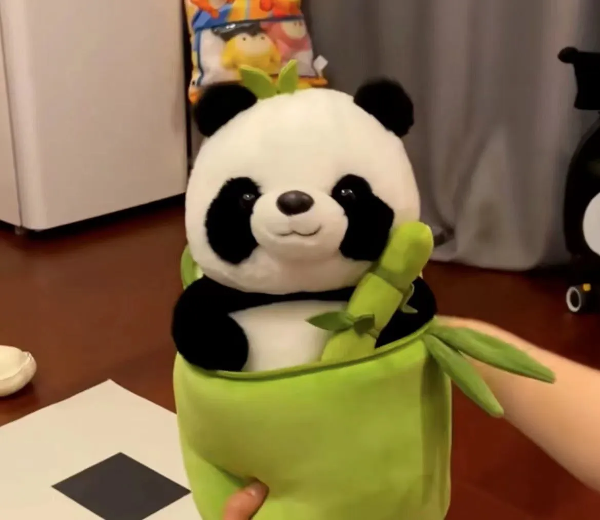 Kawaii Panda Plushie Inside Bamboo | Cute Panda Plushie