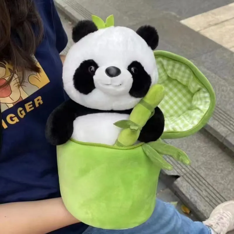 Kawaii Panda Plushie Inside Bamboo | Cute Panda Plushie