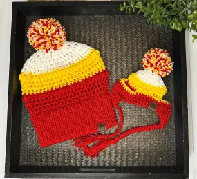 KC Chiefs Inspired Mommy & Pet Beanie Set