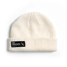 Label Knit Beanie V2 - Ecru