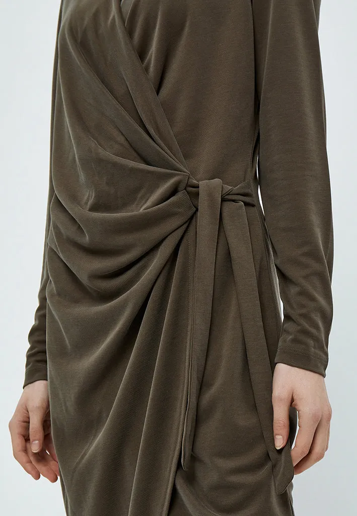 Lana Wrap Dress - SLATE BROWN