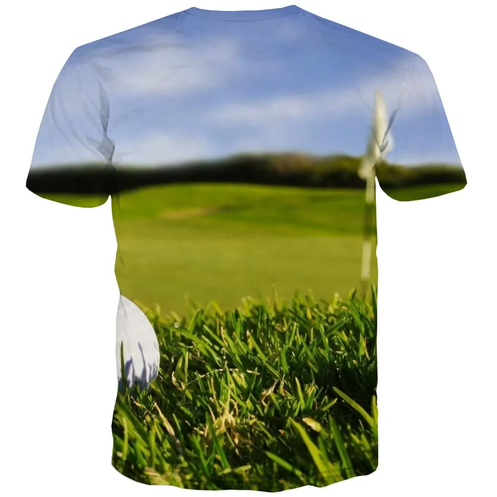 Lawn T shirts Men Golf Tshirts Novelty Forest Tshirts Casual Natural Tshirt Anime Game Shirt Print