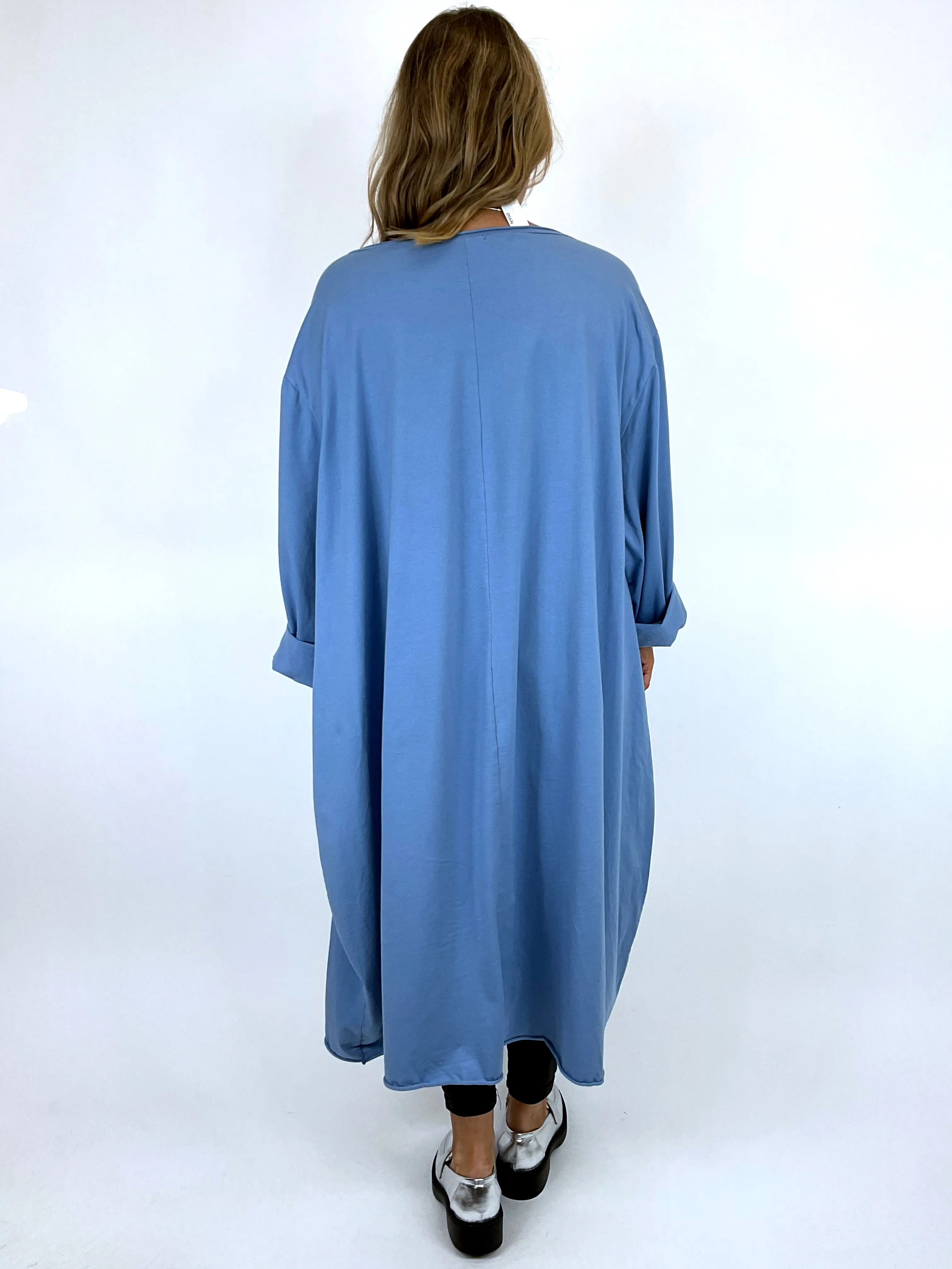 Made in Italy Lagenlook Clara Seam Tunic in Denim Blue. code 12075