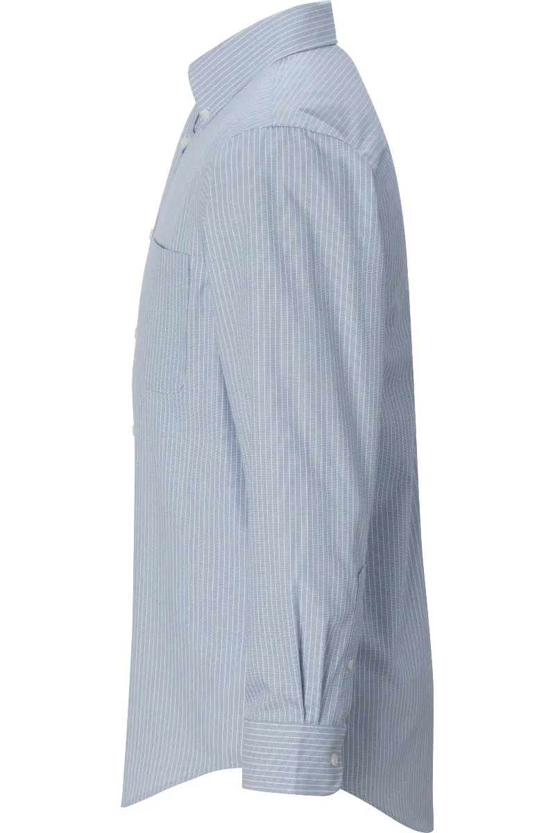 Men's Button-Down Executive Oxford Shirt - Blue/White Stripe