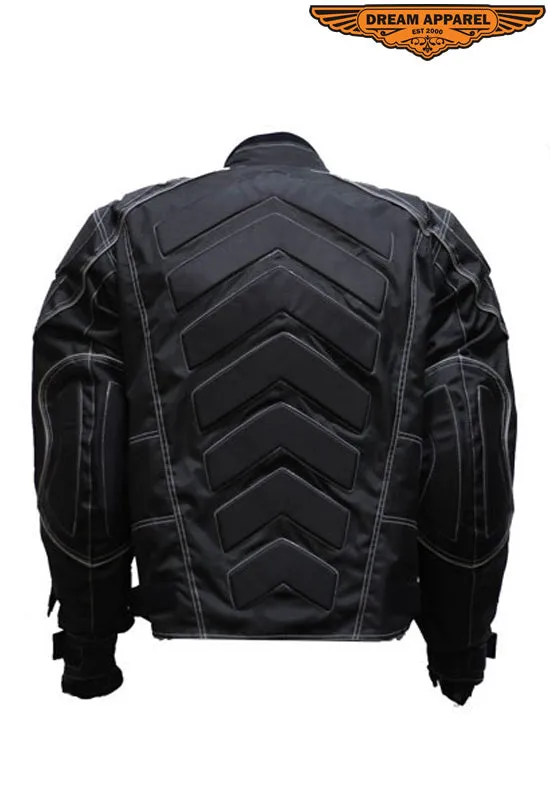 Mens Motorcycle Jacket With Mesh & Nylon Material