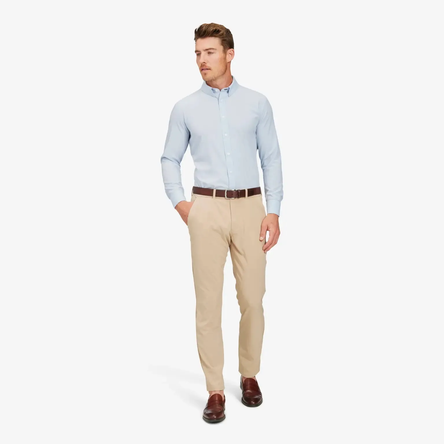 Mizzen Main Leeward Formal Dress Shirt in Solid Light Blue