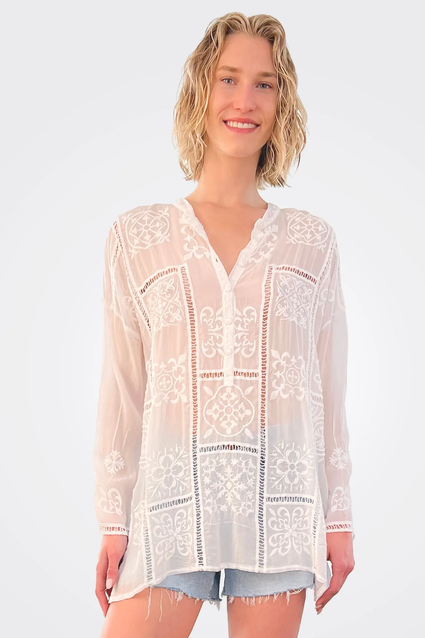 Mosaic Tunic - White