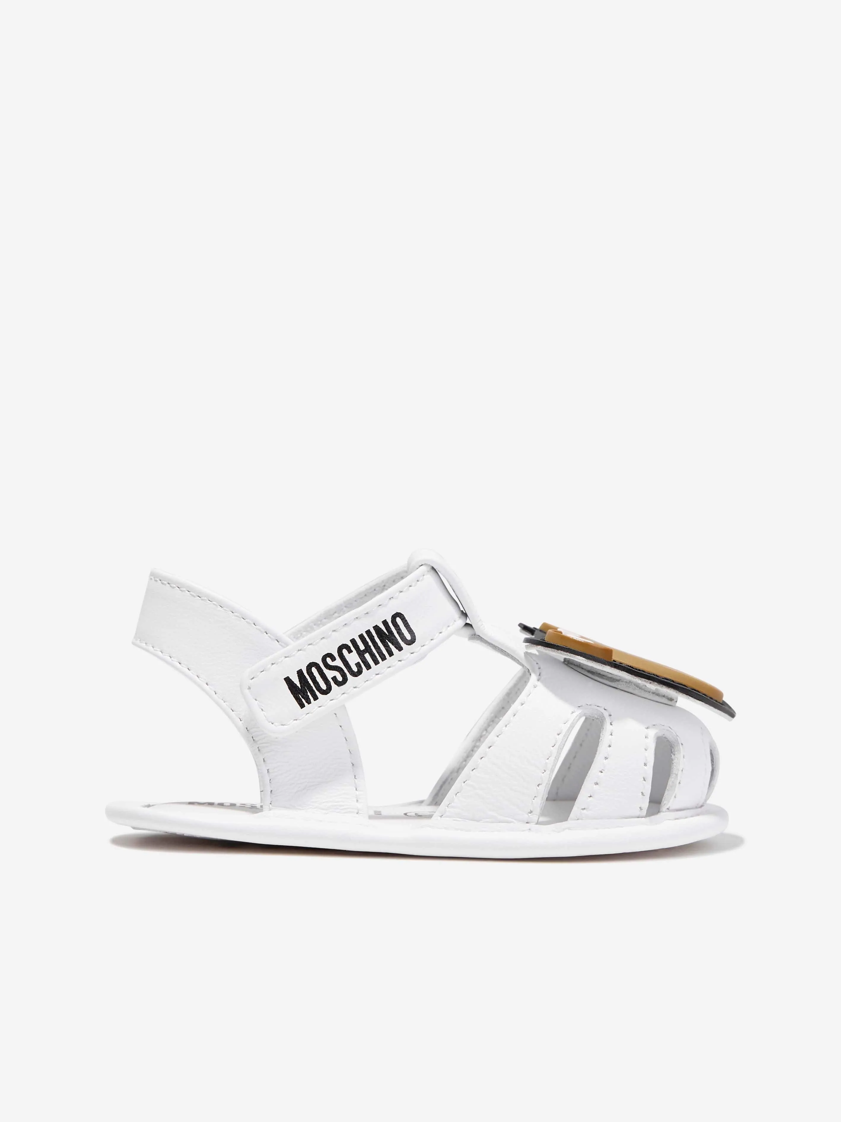 Moschino Baby Teddy Bear Sandals in White