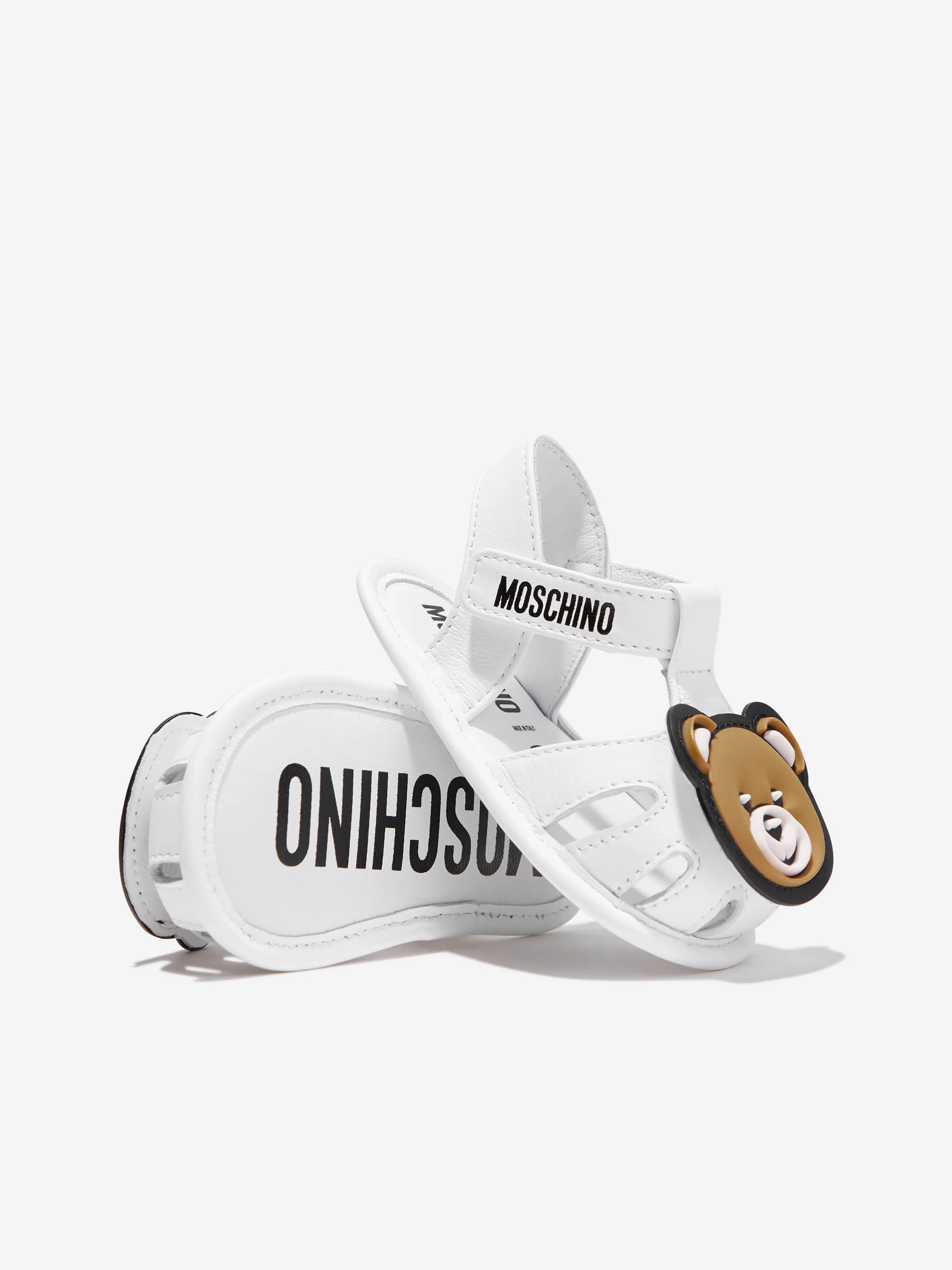 Moschino Baby Teddy Bear Sandals in White