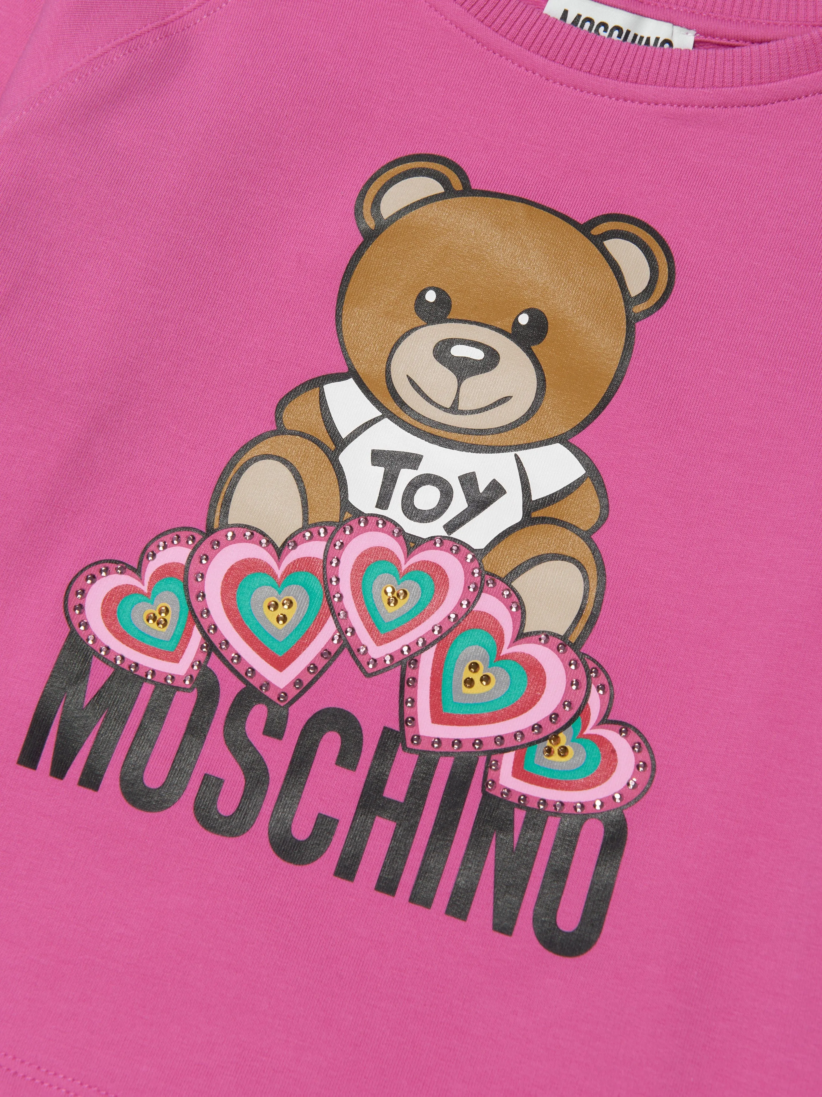 Moschino Girls Teddy Bear Hearts Sweatshirt