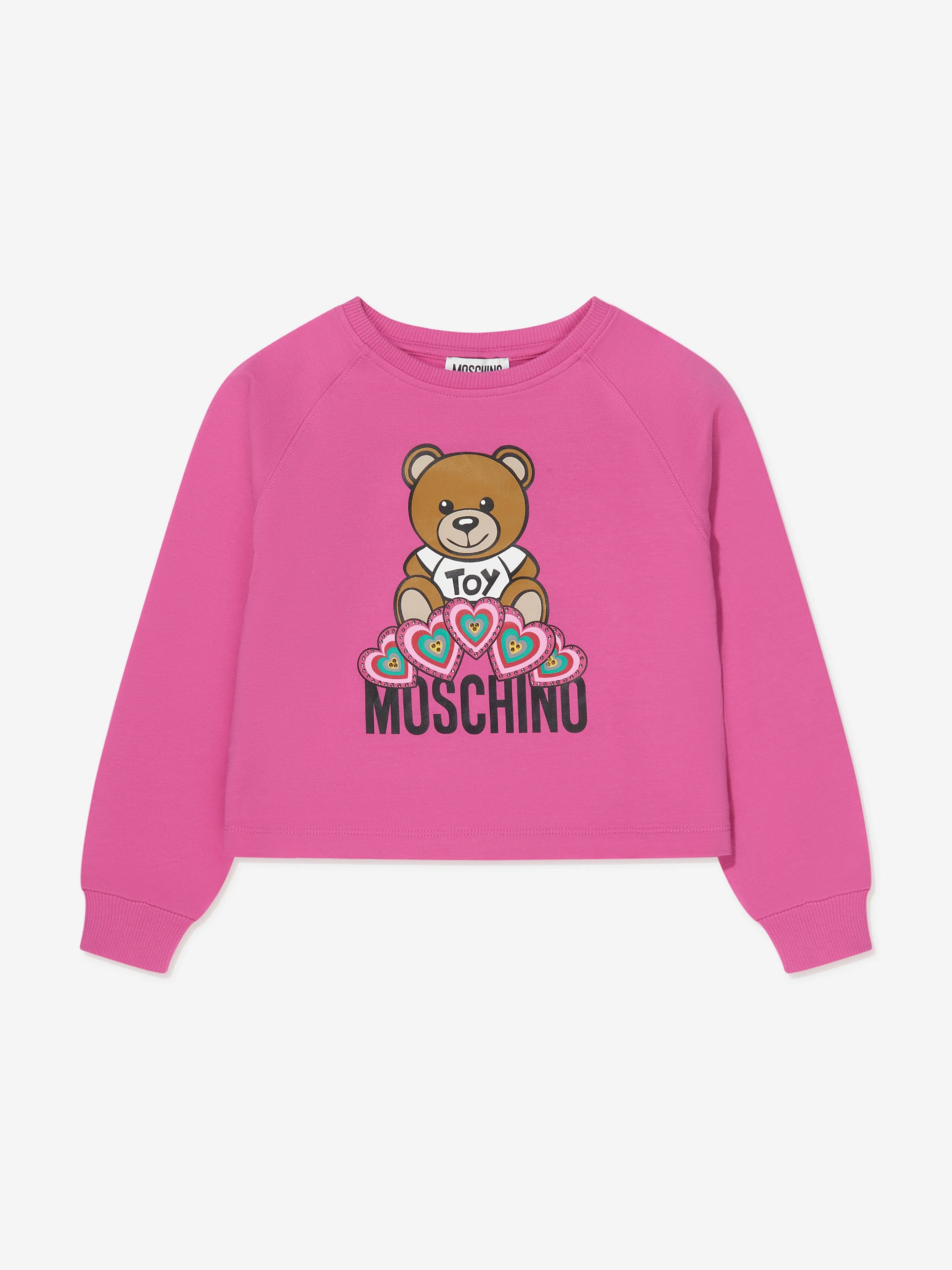 Moschino Girls Teddy Bear Hearts Sweatshirt