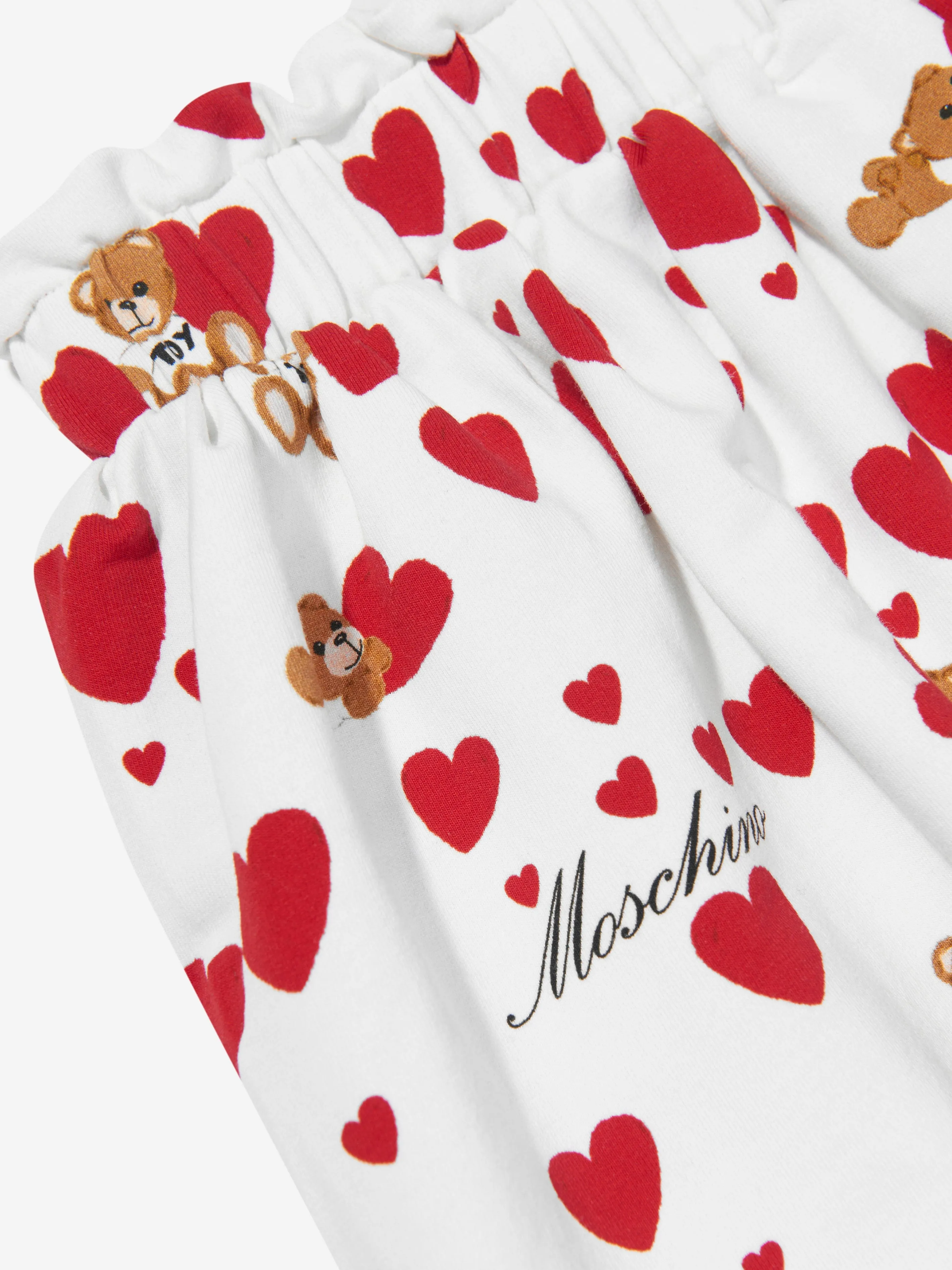 Moschino Girls Teddy Hearts Skirt in Ivory